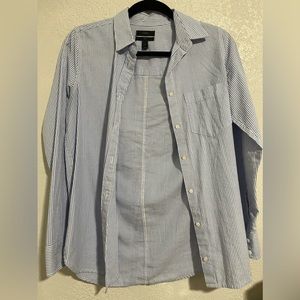 J. Crew Boy Shirt Blouse size 0 - blue and white stripes